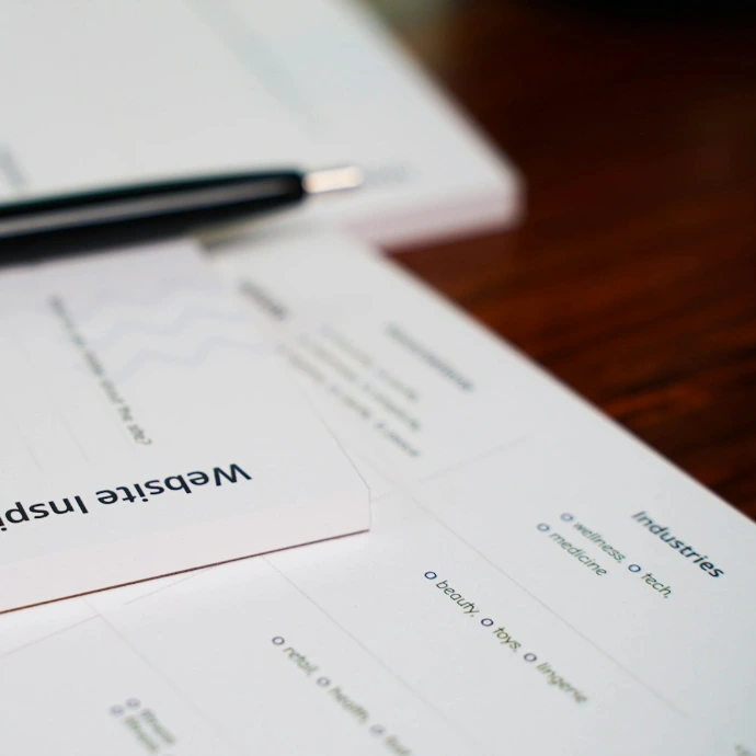 a pen sitting on top of a piece of paper